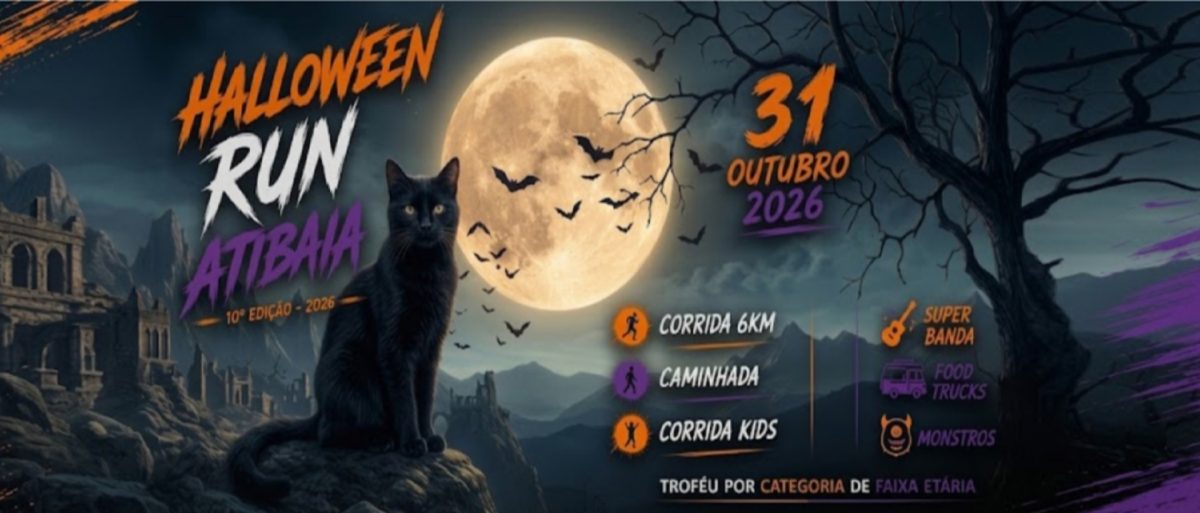 Banner 10ª Corrida Halloween Run Atibaia – 2026